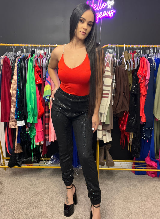 Sequin Black Pant