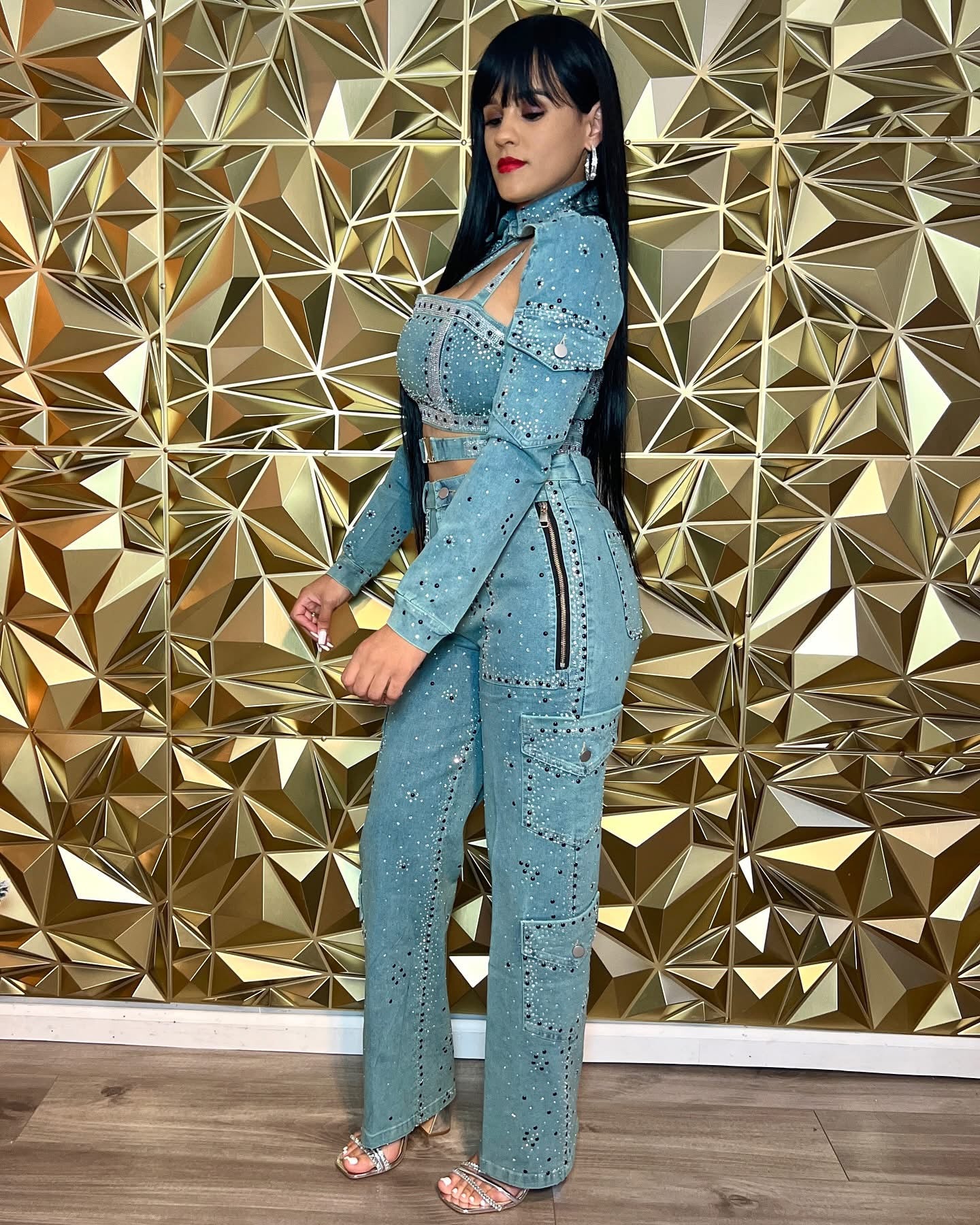 Denim Rihenstone Set