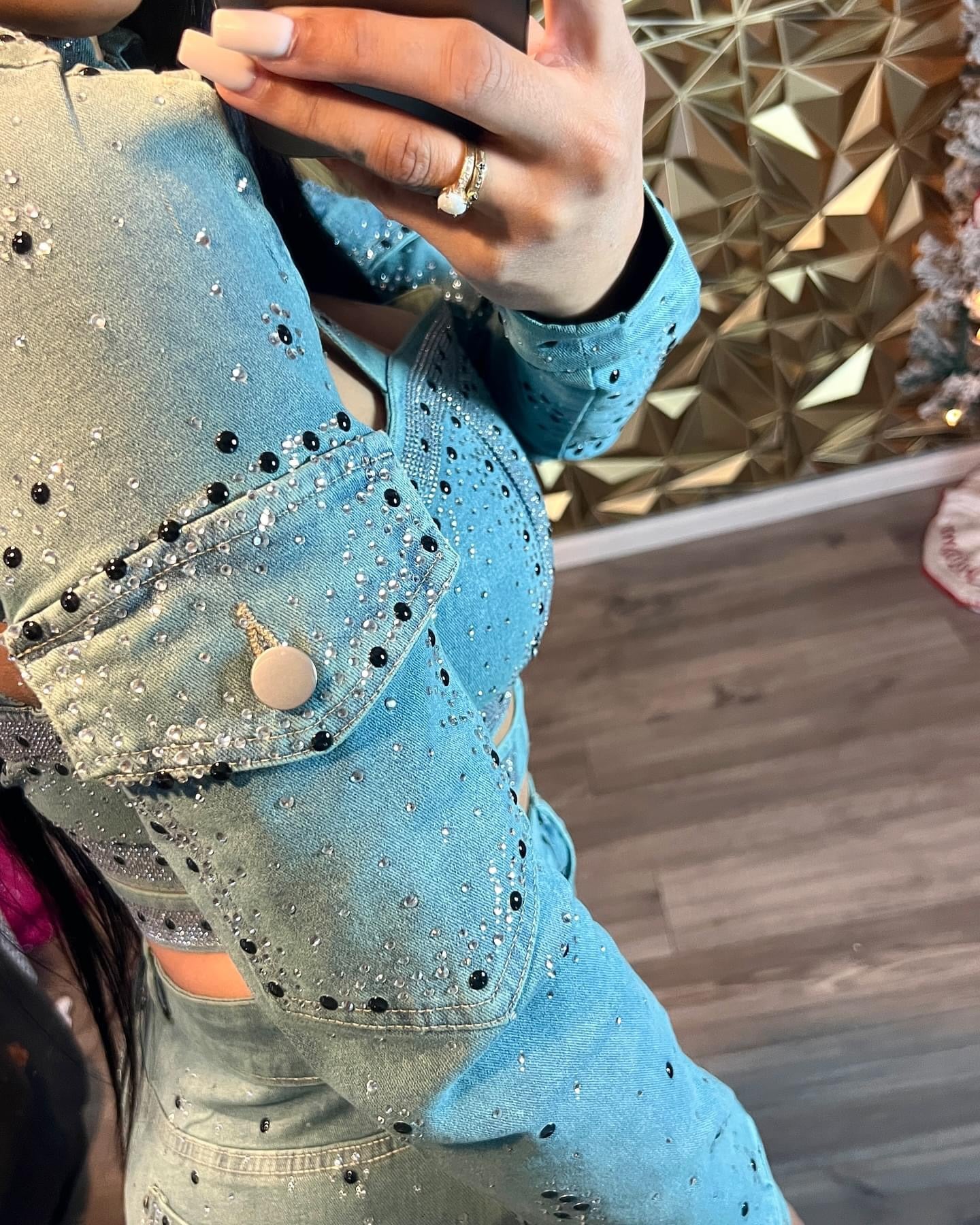 Denim Rihenstone Set