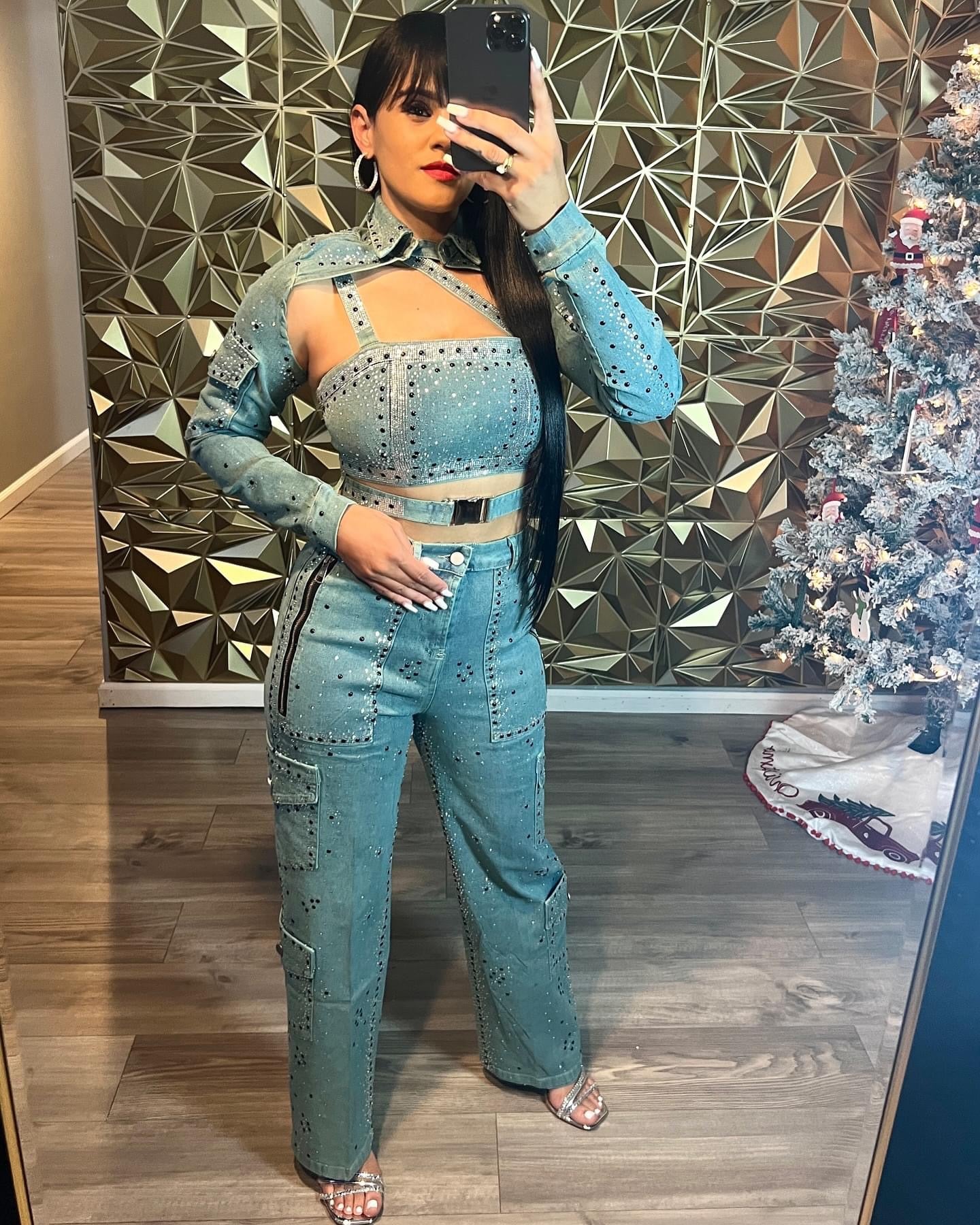 Denim Rihenstone Set