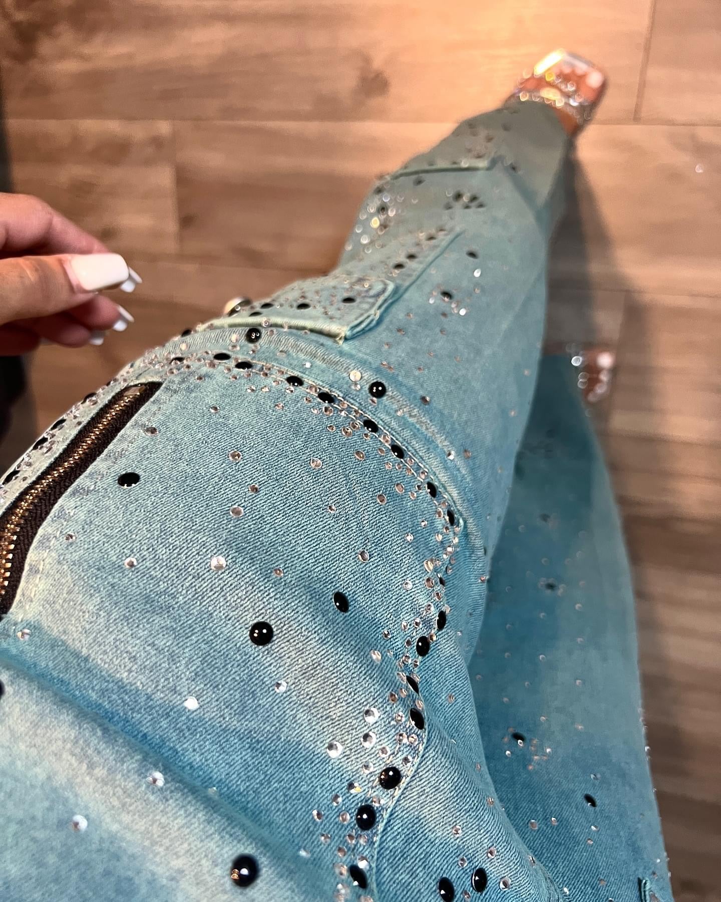 Denim Rihenstone Set