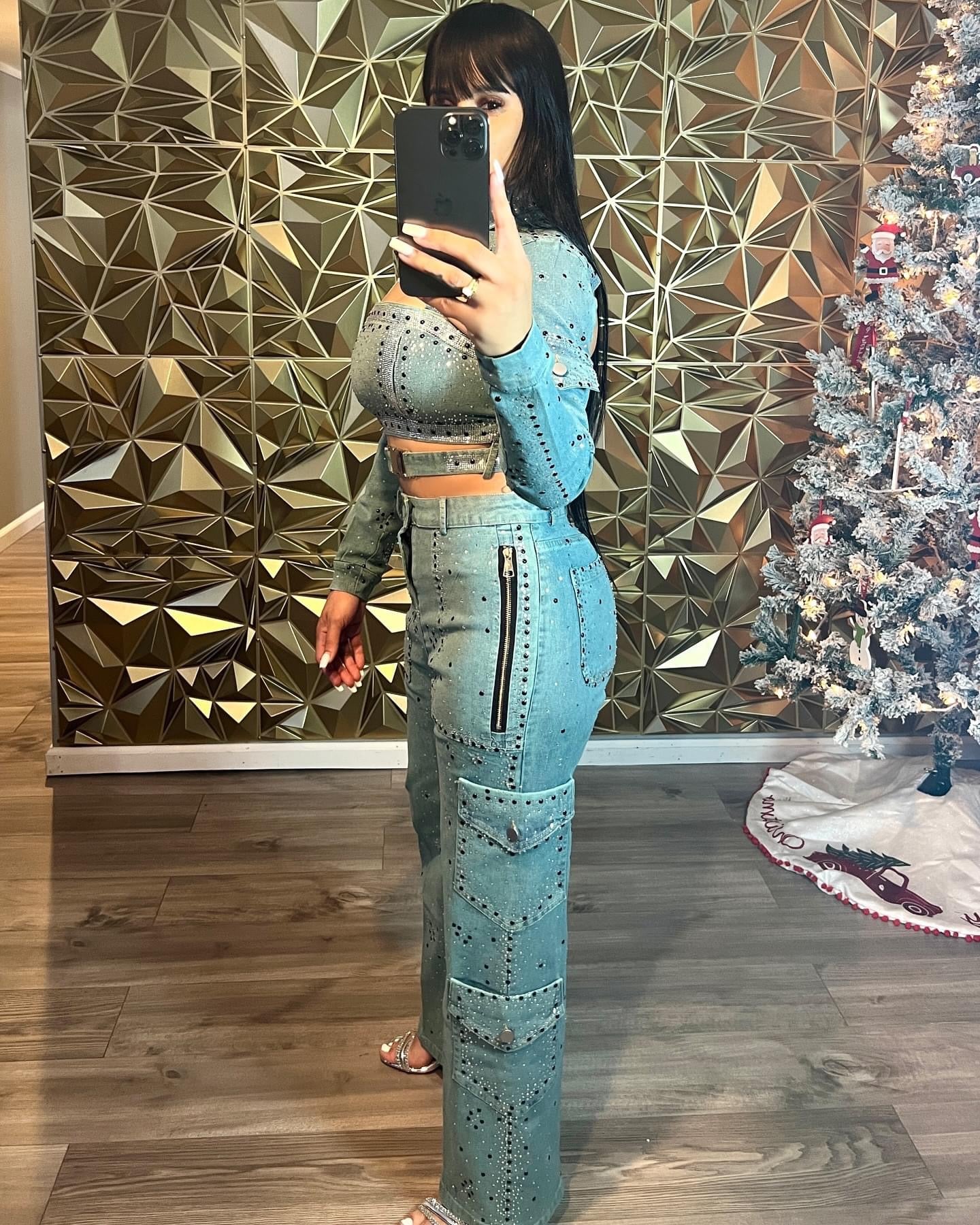 Denim Rihenstone Set