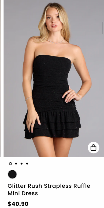 Glitter black mini dress