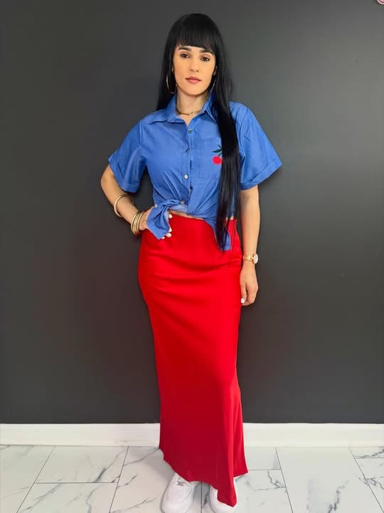 Blue cherry blouse