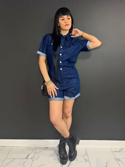 Denim Romper