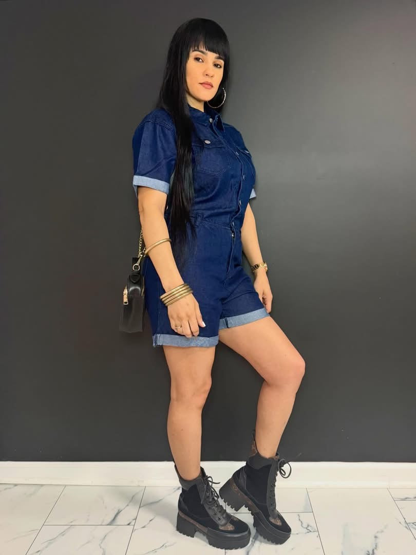 Denim Romper