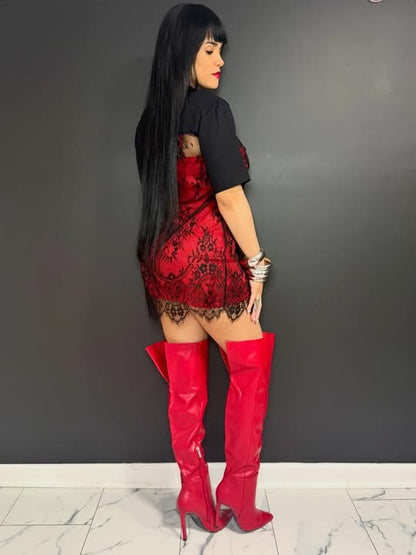 Lace Tshirt Dress