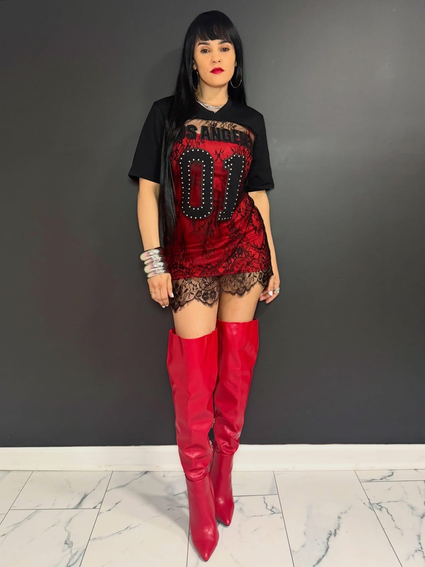 Lace Tshirt Dress