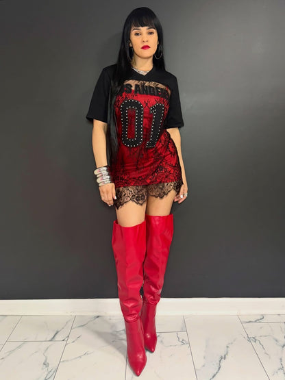 Lace Tshirt Dress