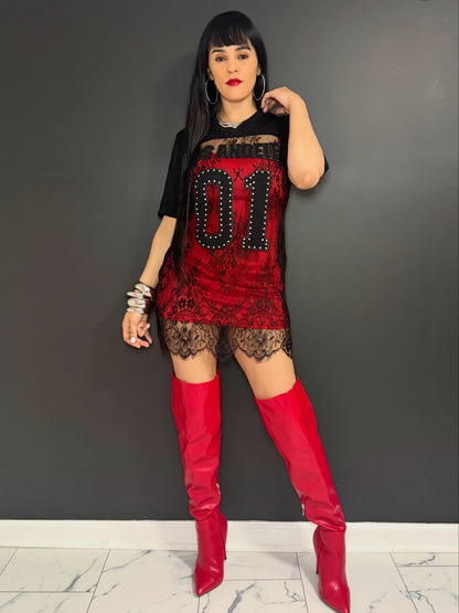 Lace Tshirt Dress