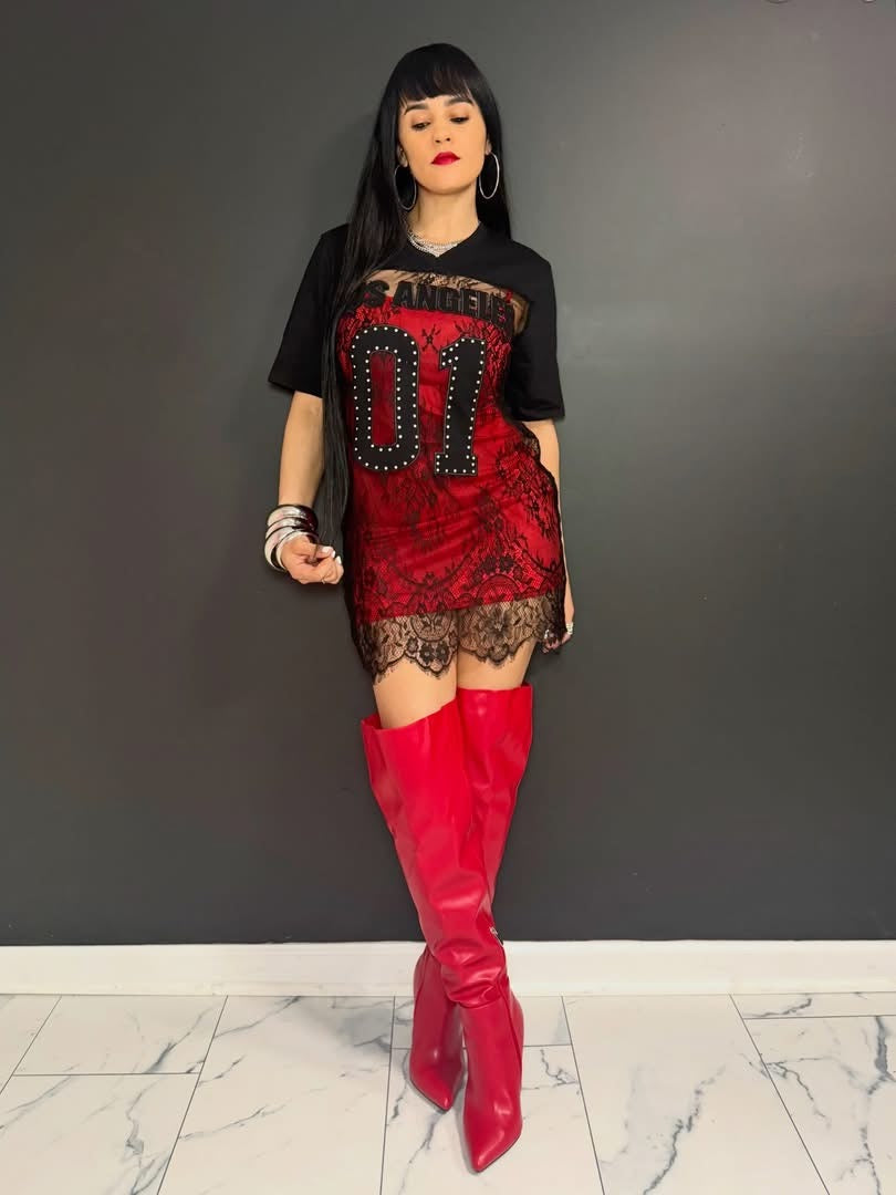Lace Tshirt Dress