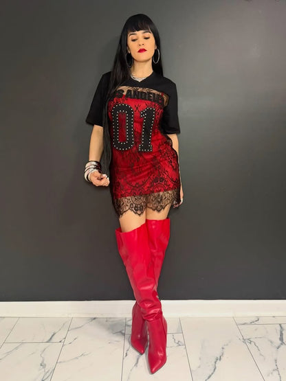 Lace Tshirt Dress