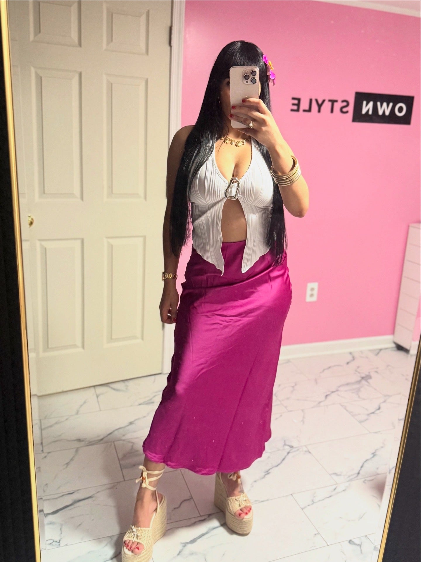 Ángela Magenta Skirt