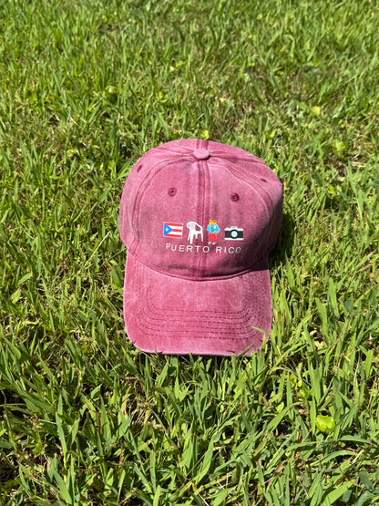 PR BURGUNDY GORRA